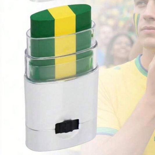 Football 3 Color Oil Face Painting - Brazil