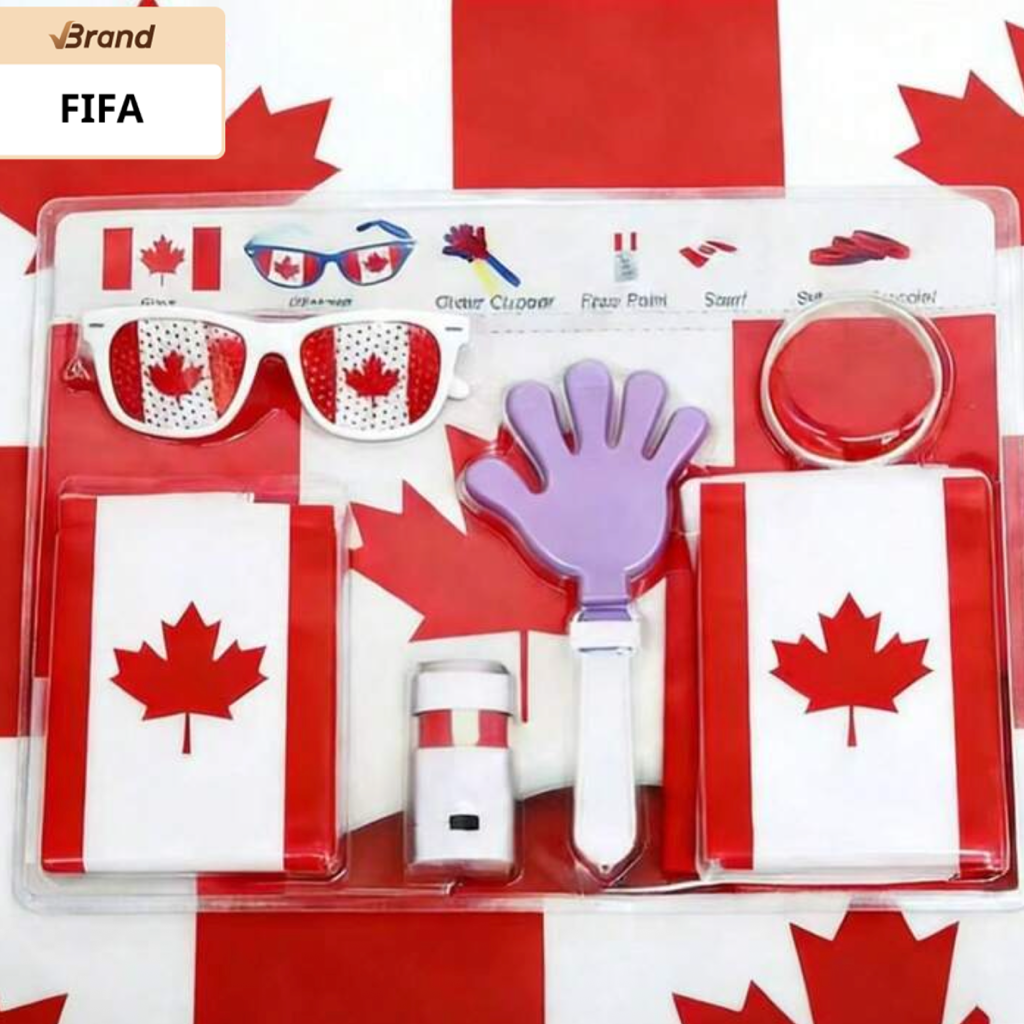 FIFA 2026 Worldcup CANADA Football Fan Supplies Set - Flag, Glasses, Clapper, Face Paint , Cheering Props