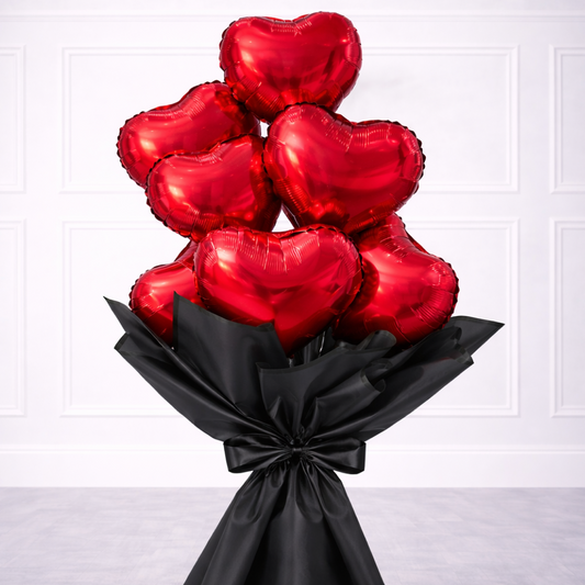 Hearts Bouquet Black - 7 Hearts