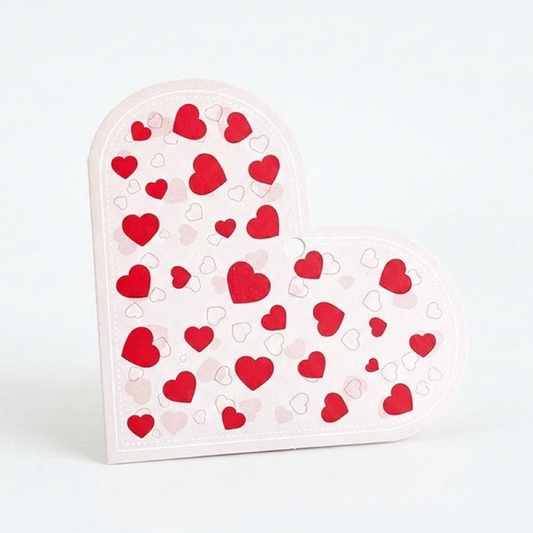 Love heart Shape Hanging Greeting Card - White
