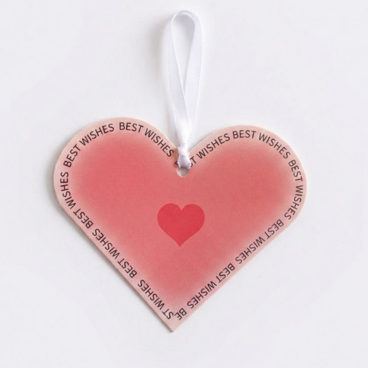 Love heart Shape Hanging Greeting Card - Pink