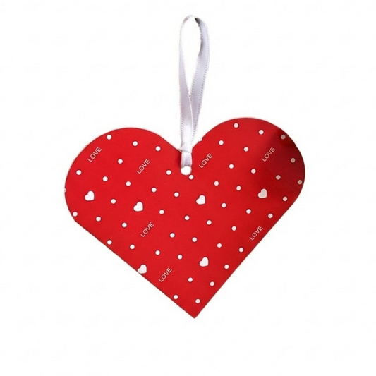 Love heart Shape Hanging Greeting Card - Red