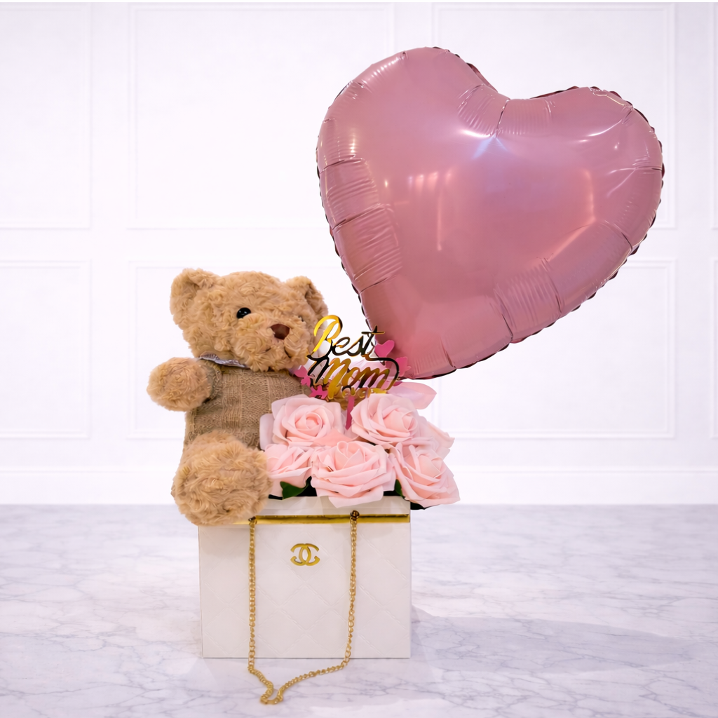 Mother's Day - Best Mom Teddy Bear Balloon Arrangment