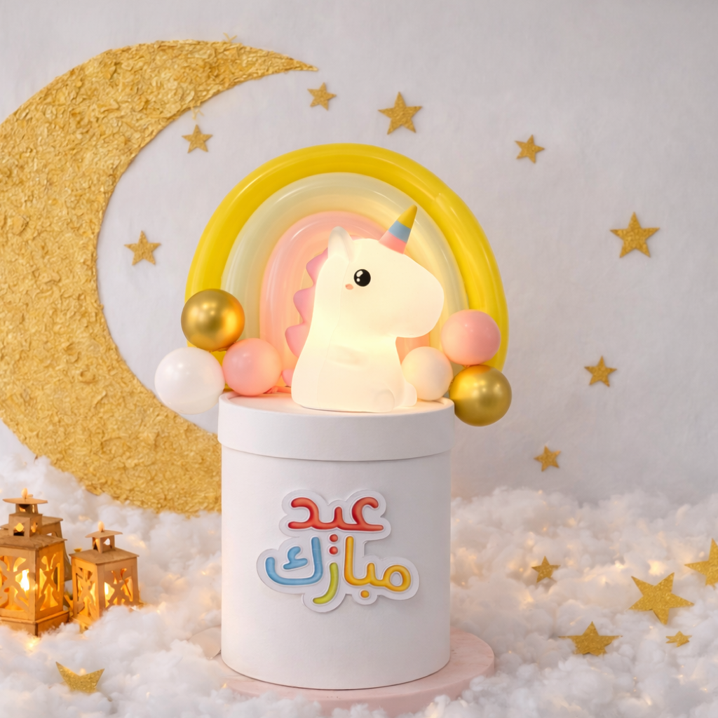 Eid Giveaway Unicorn Lamp Box with Candy