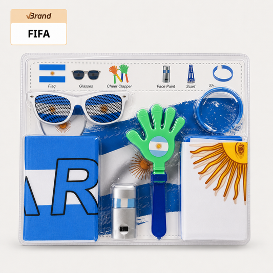 FIFA 2026 Worldcup Argentina Football Fan Supplies Set - Flag, Glasses, Clapper, Face Paint , Cheering Props