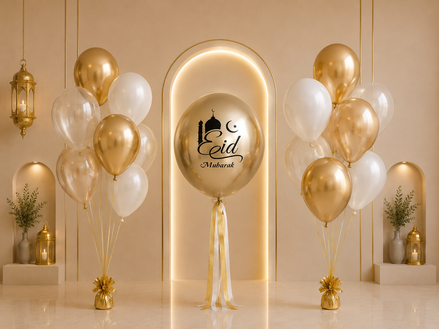 Eid Luxury Bobo arrangement Gold & White