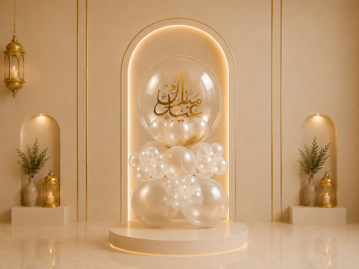 Eid Mubarak Pearl Balloon Arrangement