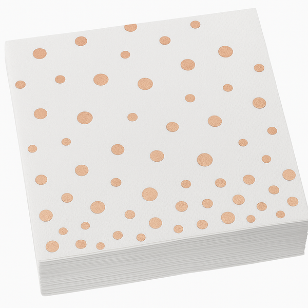 White and Rose Gold theme Napkins 10 Pcs