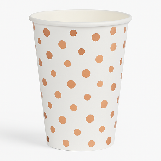 White and Rose Gold theme Cups 10 Pcs