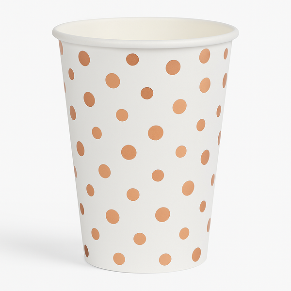 White and Rose Gold theme Cups 10 Pcs