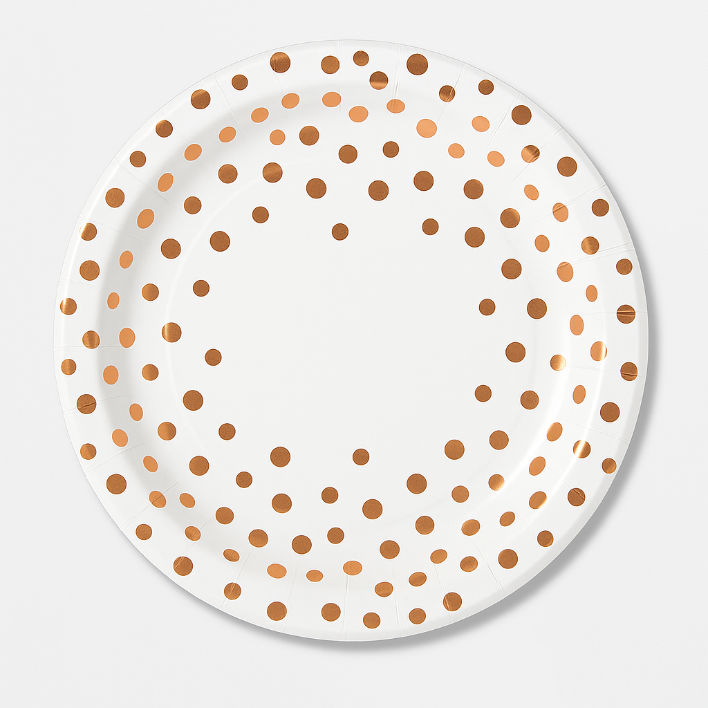 White and Rose gold Theme 9" plates 10 Pcs
