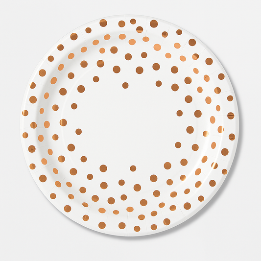 White and Rose gold Theme 7" plates 10 Pcs