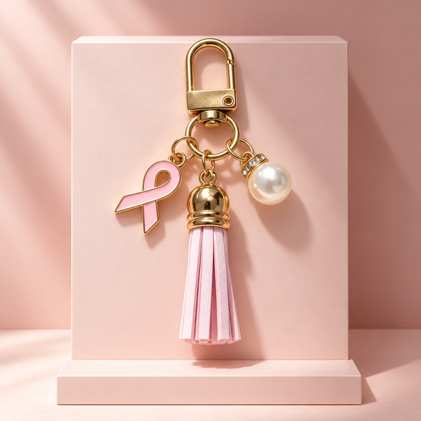Pink October Fancy Ribbon Key Chain