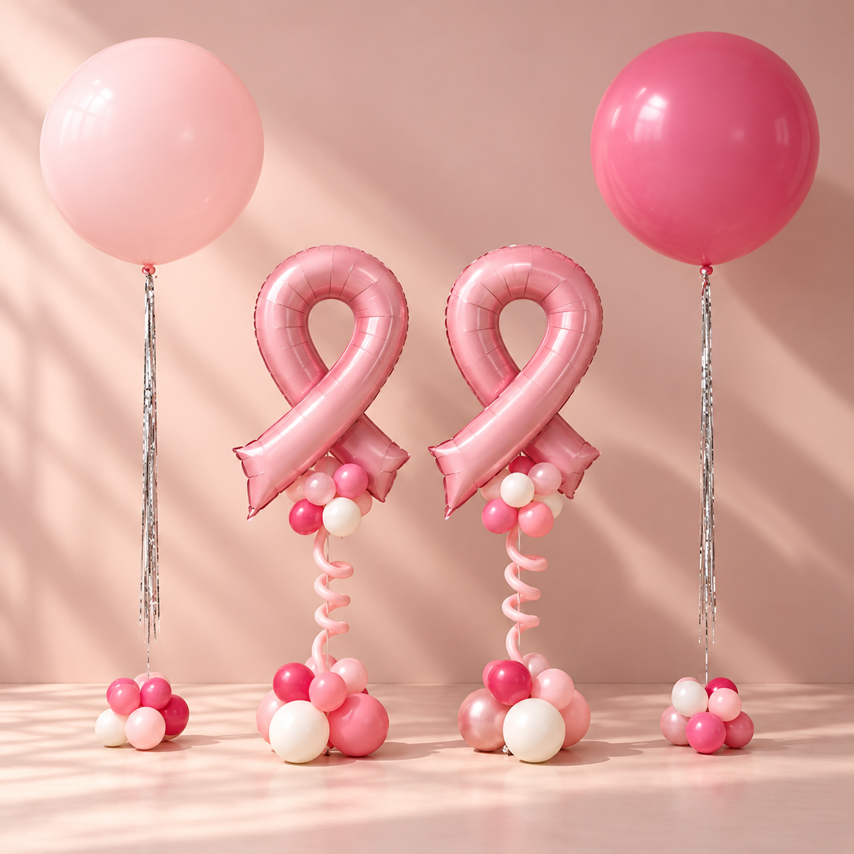 Pink October Ribbon Balloon (Set F)