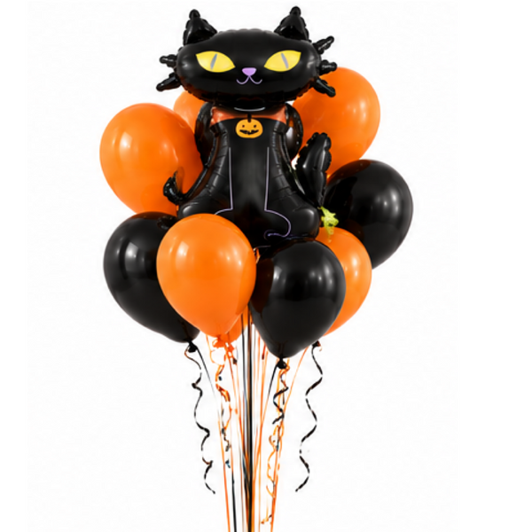 Spooky Helium Balloon Bunch - Cat