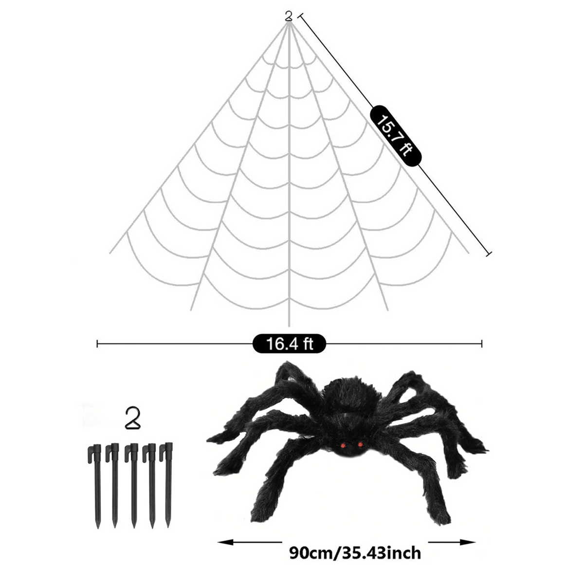 Triangle Spider Web 5 Min with Giant Spider