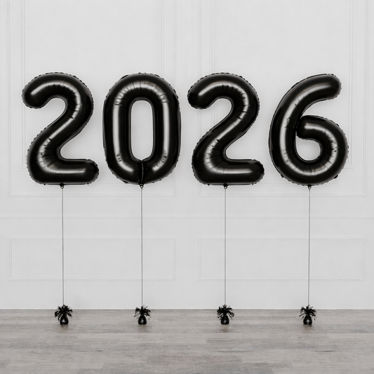 Graduation 2026 Number Helium Set - Black