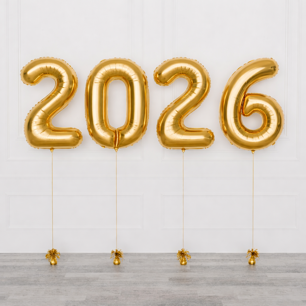 Graduation 2025 Number Helium Set - Gold