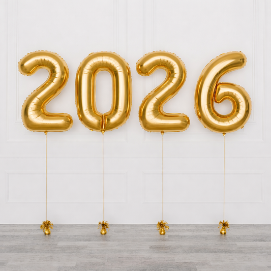 Graduation 2025 Number Helium Set - Gold