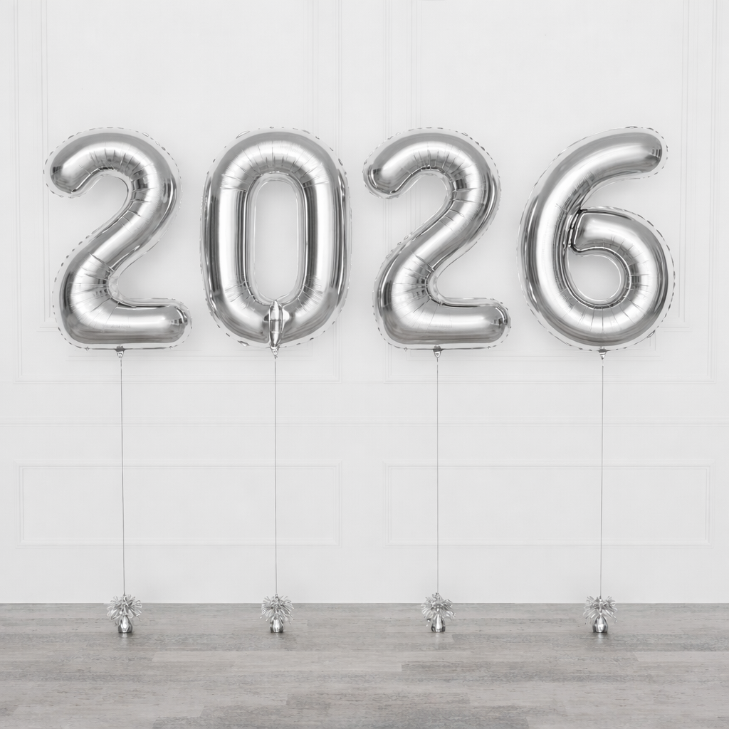 Graduation 2026 Number Helium Set - Silver