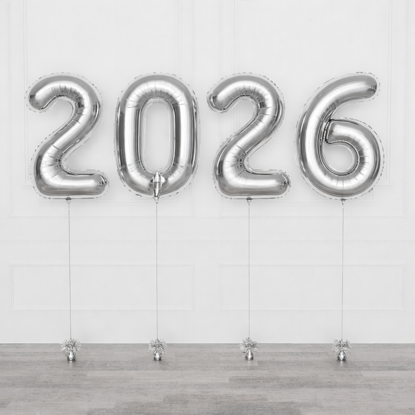 Graduation 2026 Number Helium Set - Silver