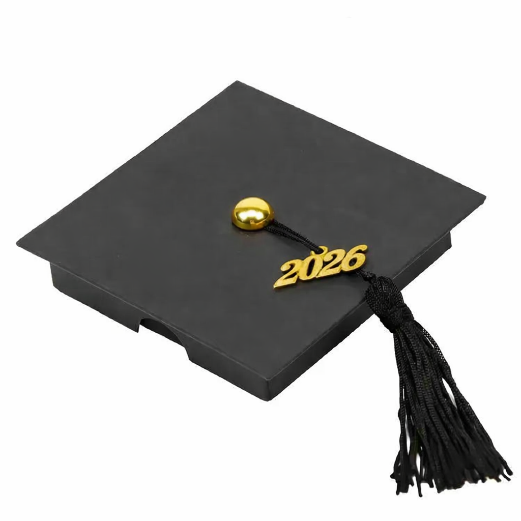 Graduation Jewelry Gift Box - Black Paper with Golden Tassel 2025