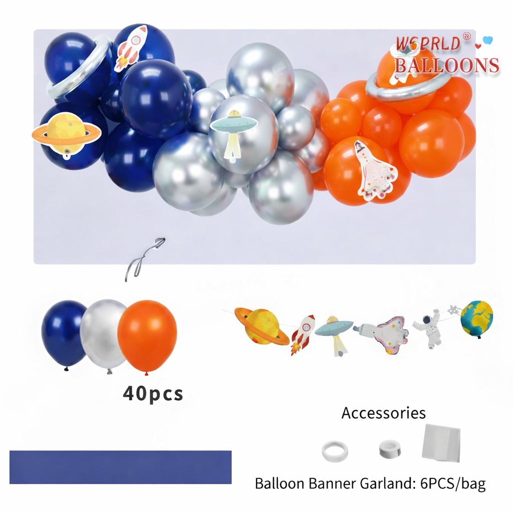 Outerspace Balloon and Garland Set - Needs Assembly