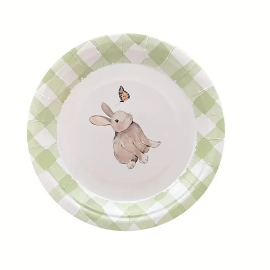 Happy Easter Rabbit Plate 9 Inch 10 Pcs