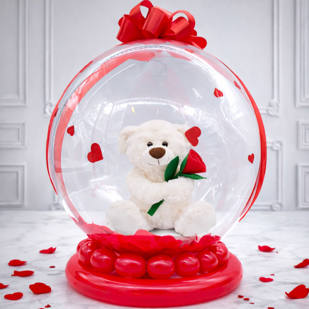 Love Bobo Arrangement with White bear and flower