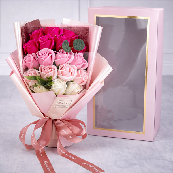 Preserved Pink Artificial Flower Bouquet