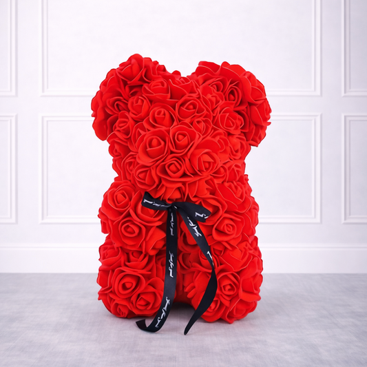 Valentine Red Rose Bear - 23 Cm