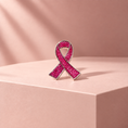 Load image into Gallery viewer, Pink October Ribbon Glitter Stud Pin
