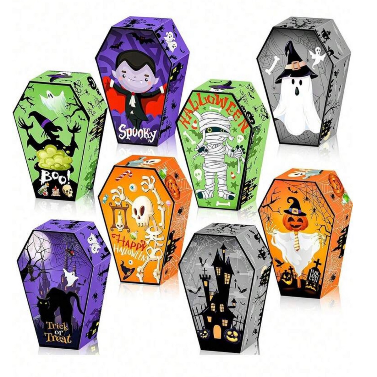 Spooky Coffin-Shaped Gift Boxes – 12-Piece Set