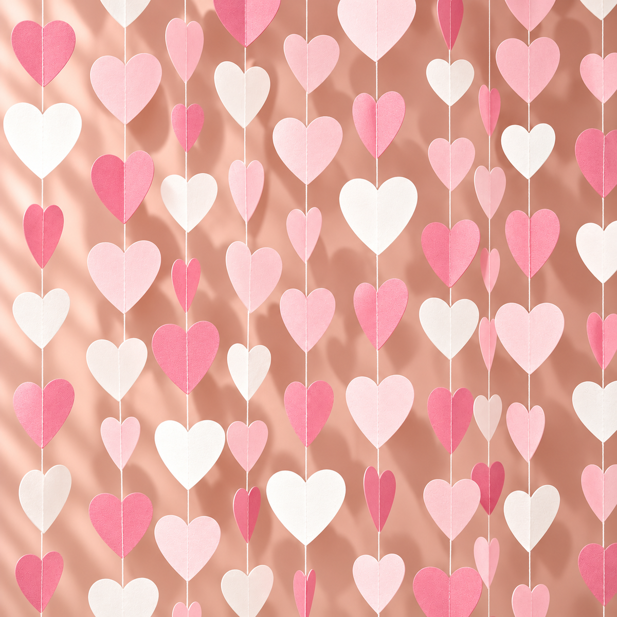 Pink-White Party-Decorations Heart-Garland 4 m Long