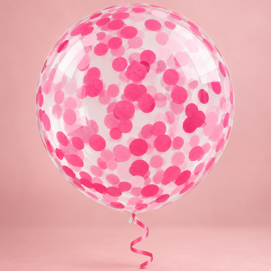 Helium 12 Inch Confetti Balloons (Pink)