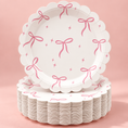 Load image into Gallery viewer, White 7 Inch Paper Plate with Pink Small Bows - 20 Pcs
