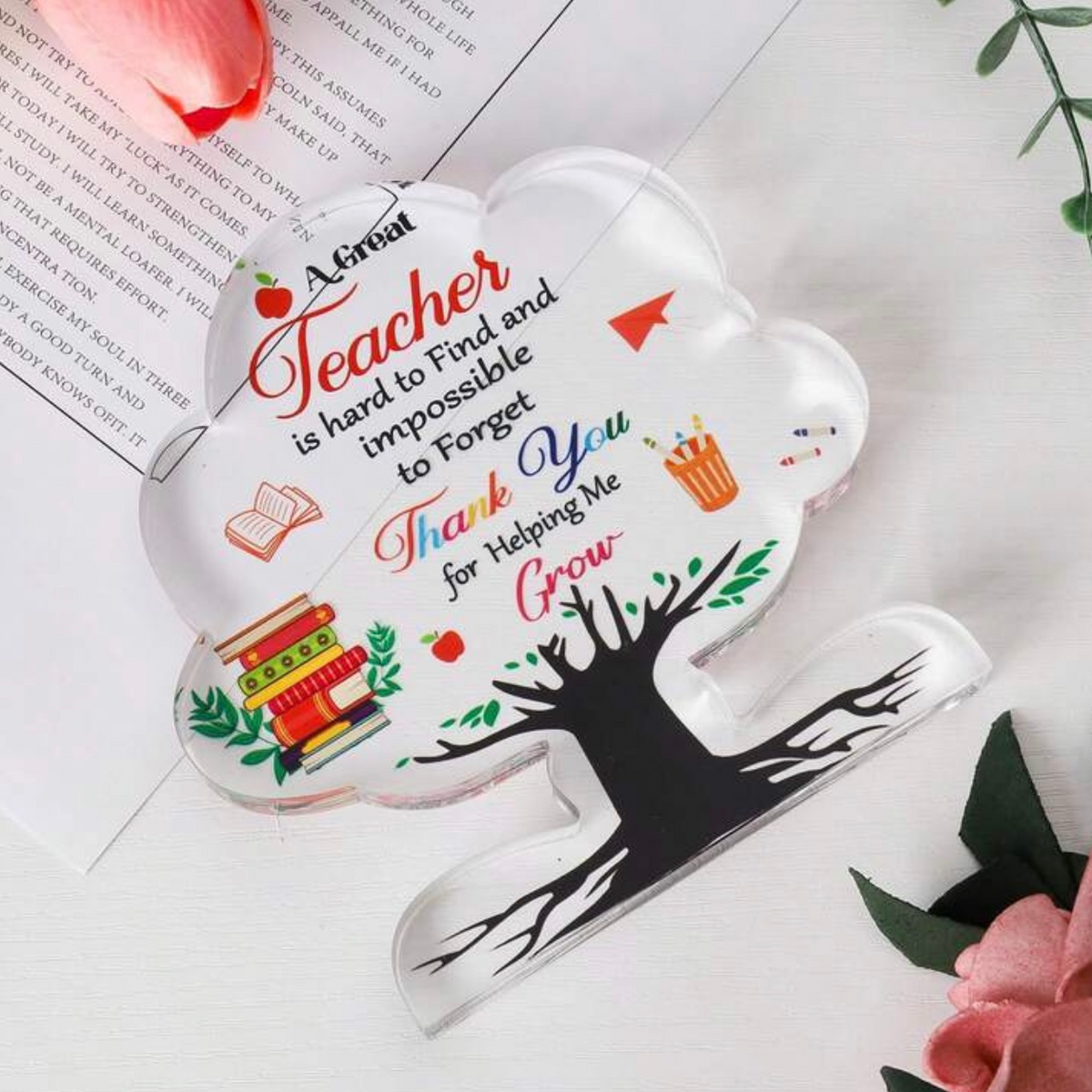 Teacher's day Acrylic Tree Decor 10x10 cm