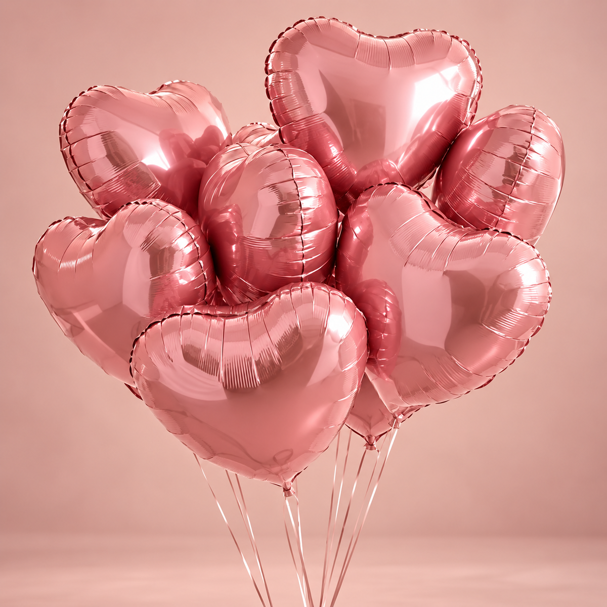 Heart Shape helium Pastel Pink Foil Balloon 10 Pcs