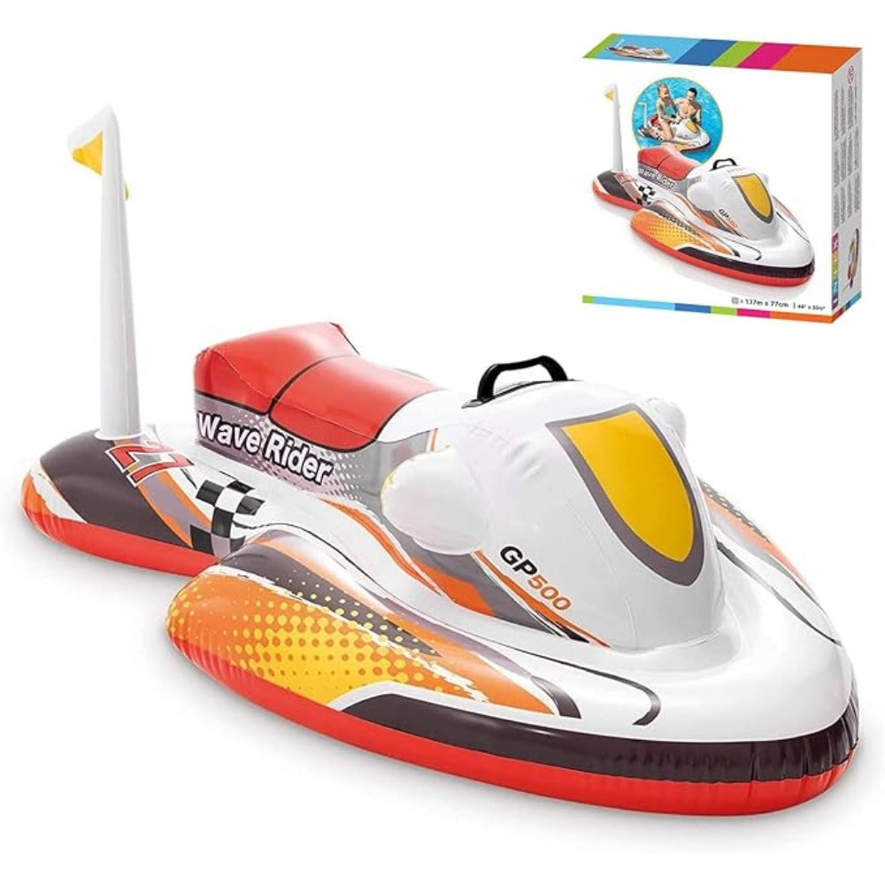 Intex Children's Swimming Pool, Inflatable Swimming Pool, Classic Motorboat, Mud Pool for the Beach or Pool, 117 x 77 cm