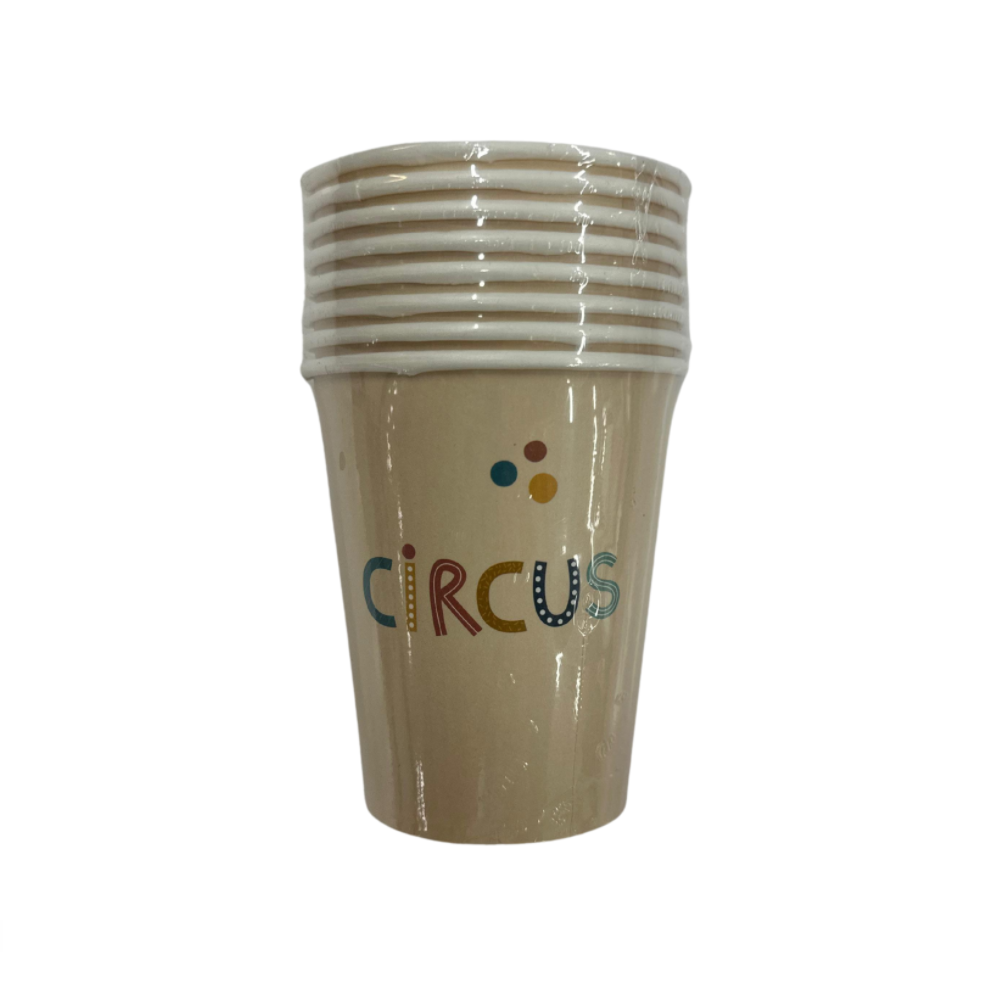 Circus Themed Cups 8 pcs