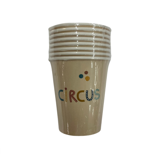 Circus Themed Cups 8 pcs