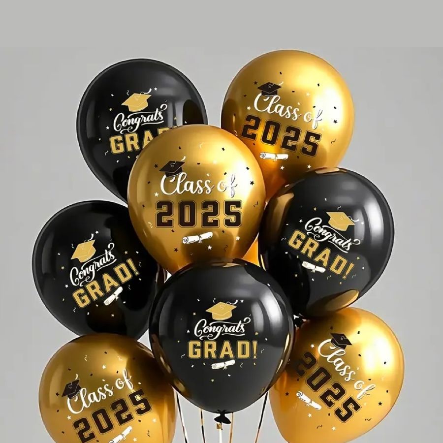 Graduation Helium Balloon Set of 8 Class of 2025 and Congrats