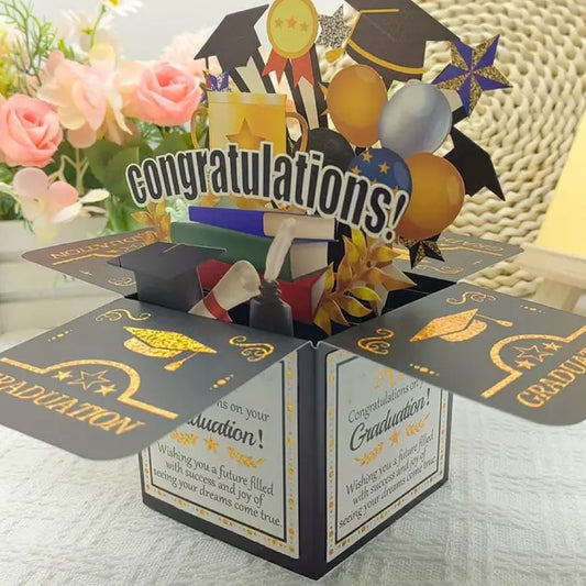 Graduation Greeting Card with Envelope 3D Pop-Up