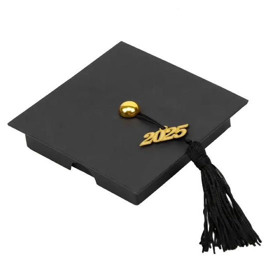 Graduation Jewelry Gift Box - Black Paper with Golden Tassel 2025