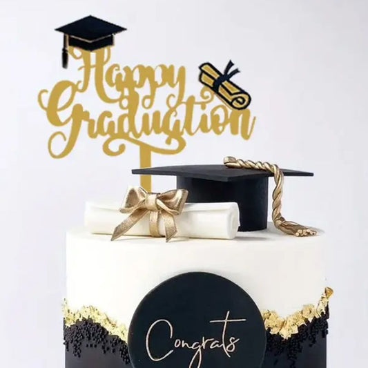 Graduation Acrylic Cake Topper - Happy Graduation