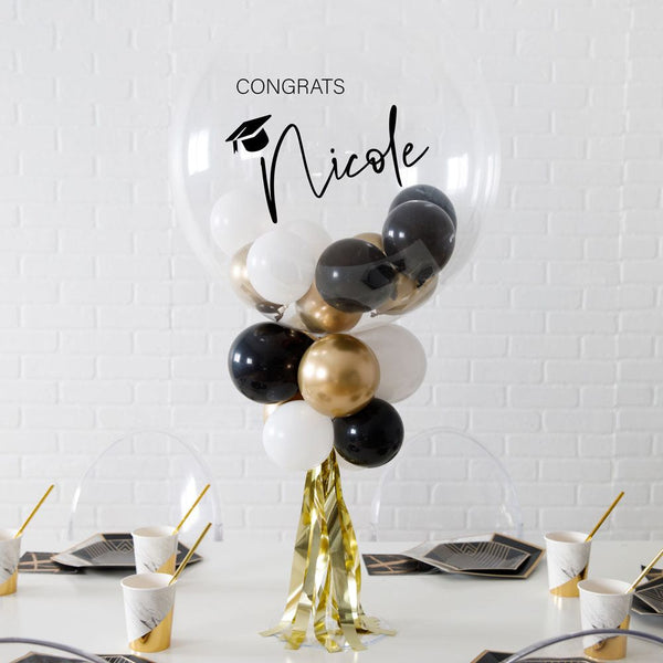 Graduation Helium Bobo Balloon - Customized Name