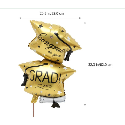 Graduation Congrats Grad 2 Cap Shape Foil Balloon 82*51cm