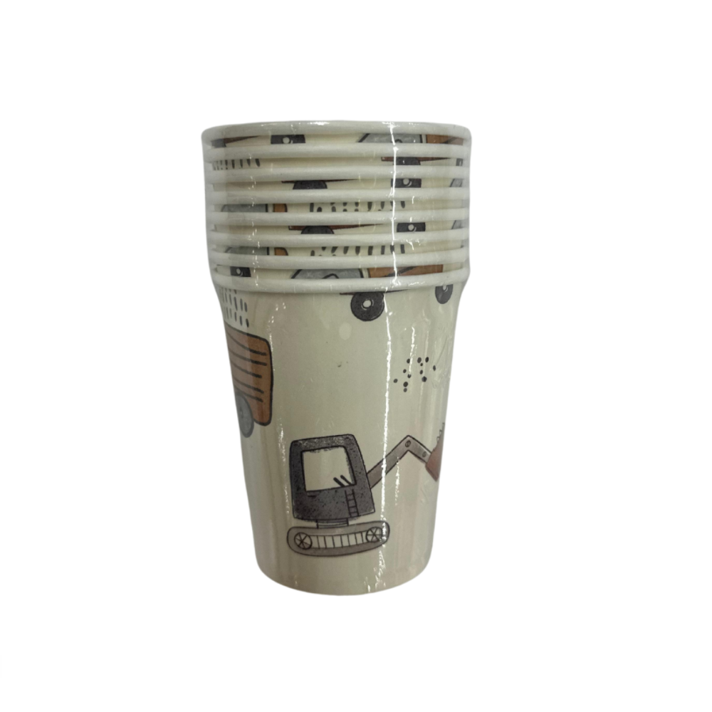 Construction Themed Cups 8Pcs