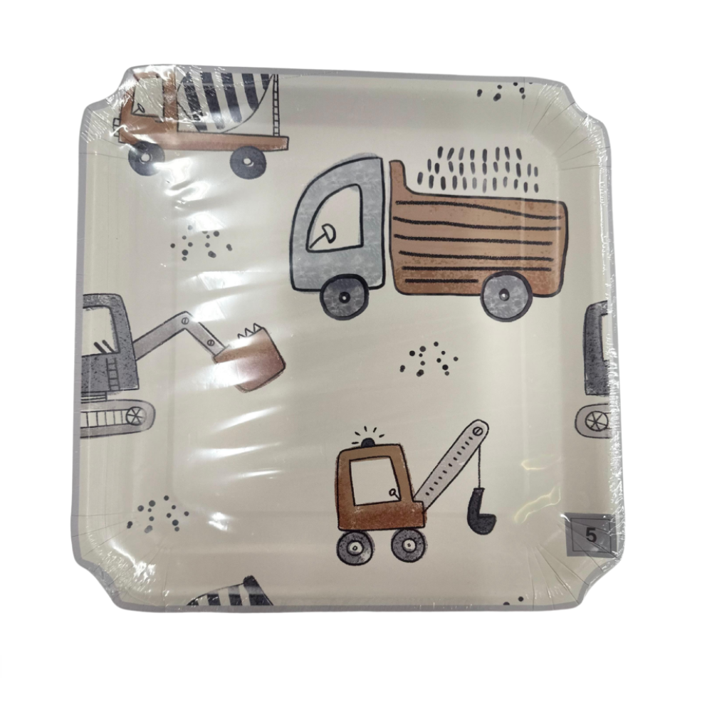 Construction Themed Plate set 8 pcs