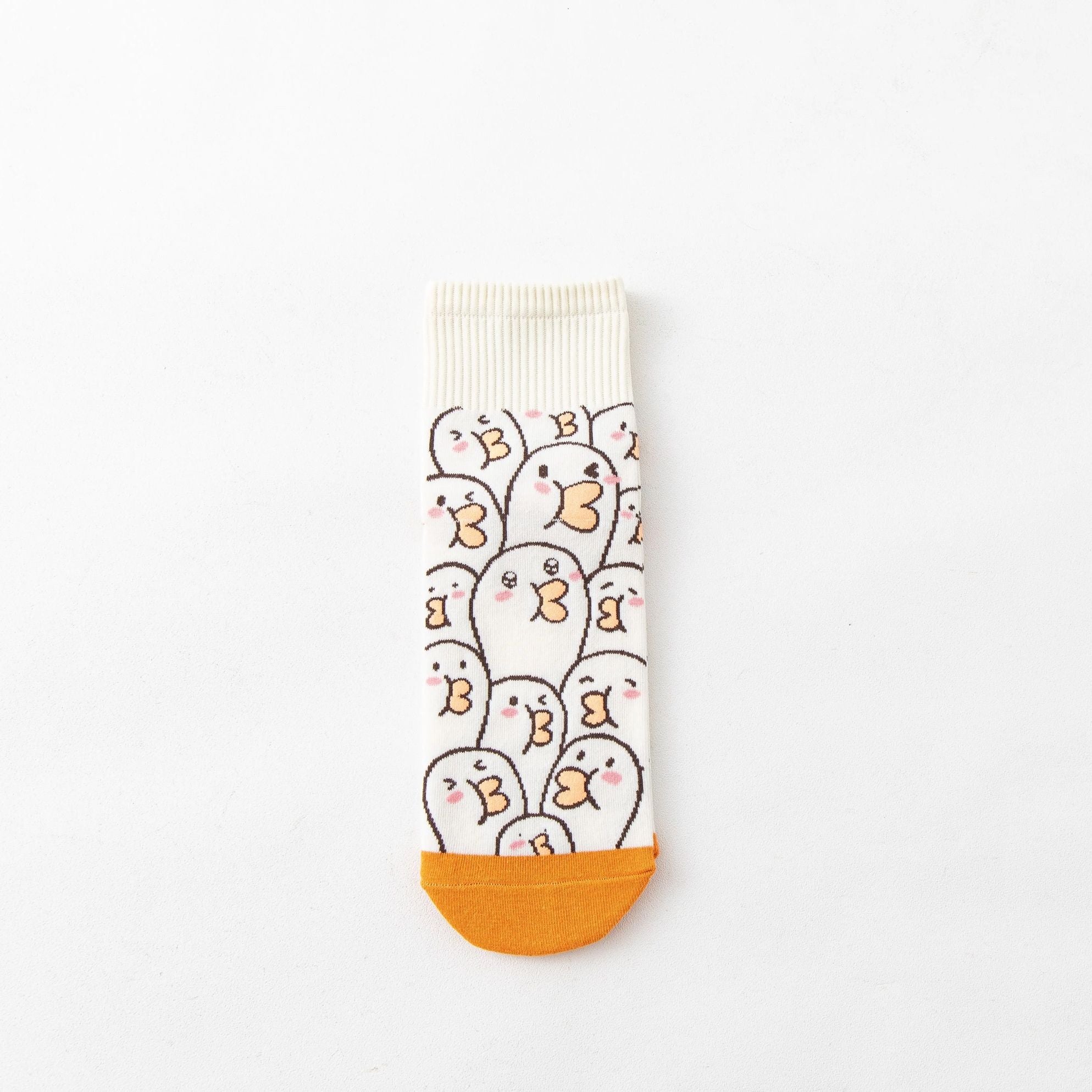 Duck Socks White/Orange